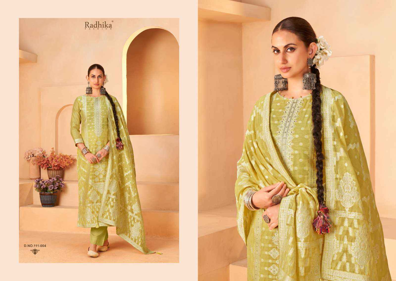 Radhika Azara Banarashi Adah Vol 5 Cotton Jacquard Suit Wholesale Textile ( 6 pcs Catalogue )