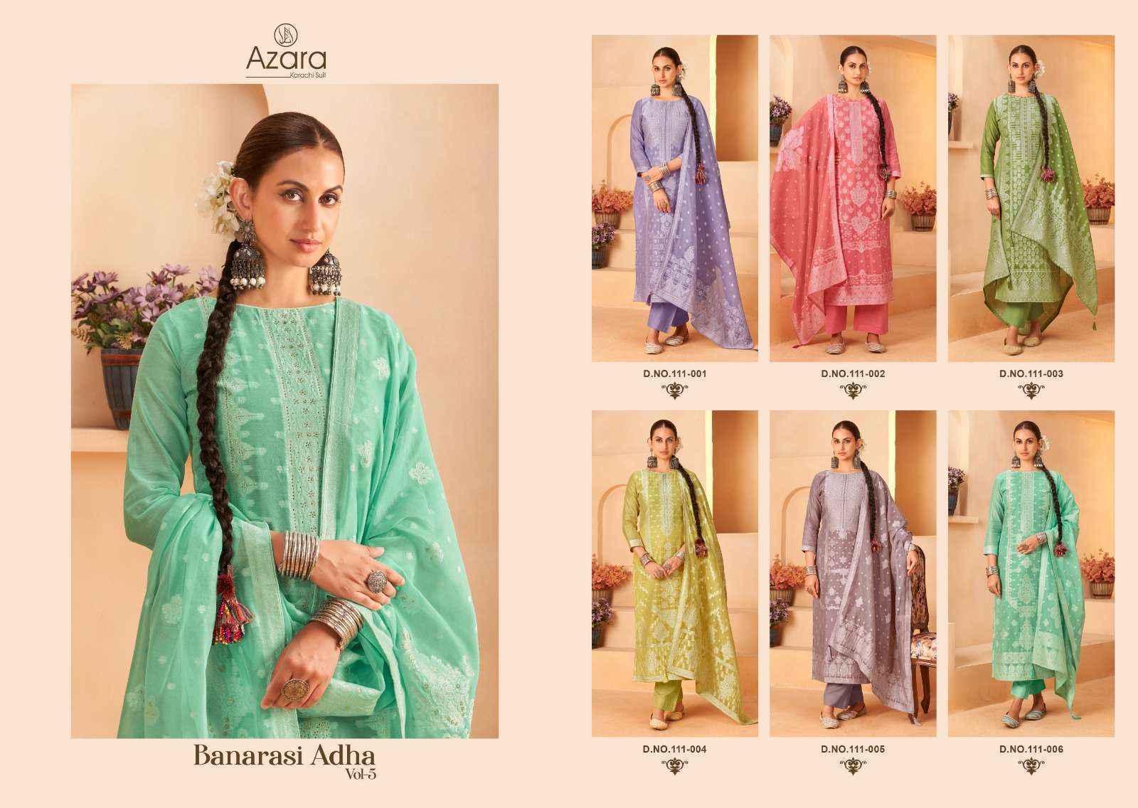 Radhika Azara Banarashi Adah Vol 5 Cotton Jacquard Suit Wholesale Textile ( 6 pcs Catalogue )