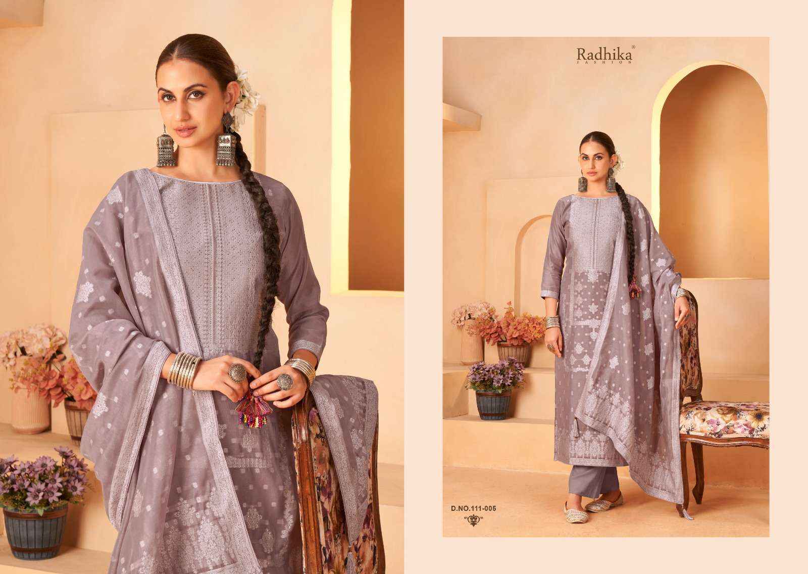 Radhika Azara Banarashi Adah Vol 5 Cotton Jacquard Suit Wholesale Textile ( 6 pcs Catalogue )
