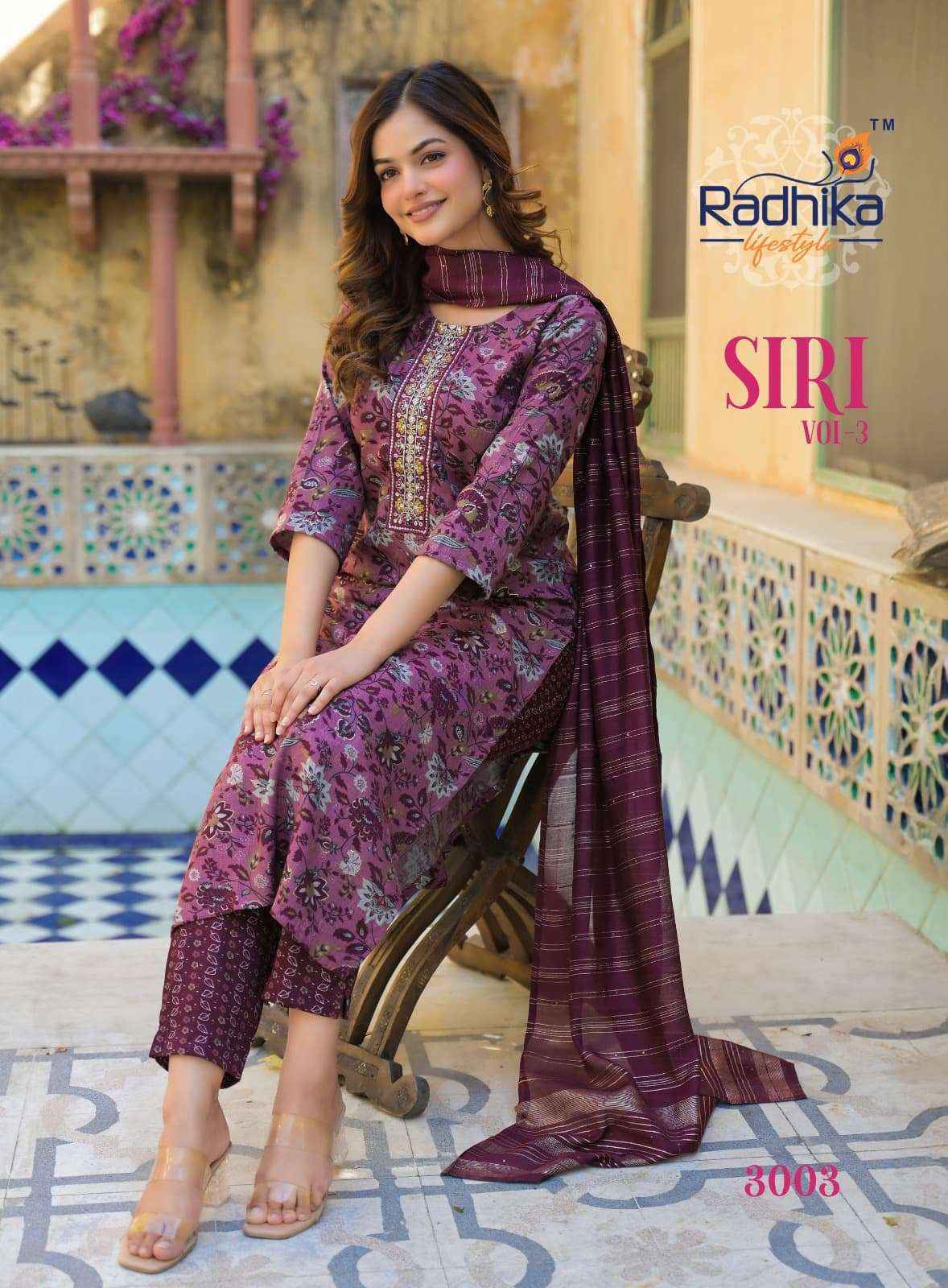 Radhika Lifestyle Siri Vol 3 Rayon Readymade Suit Wholesale Rate ( 8 Pcs Catalog )