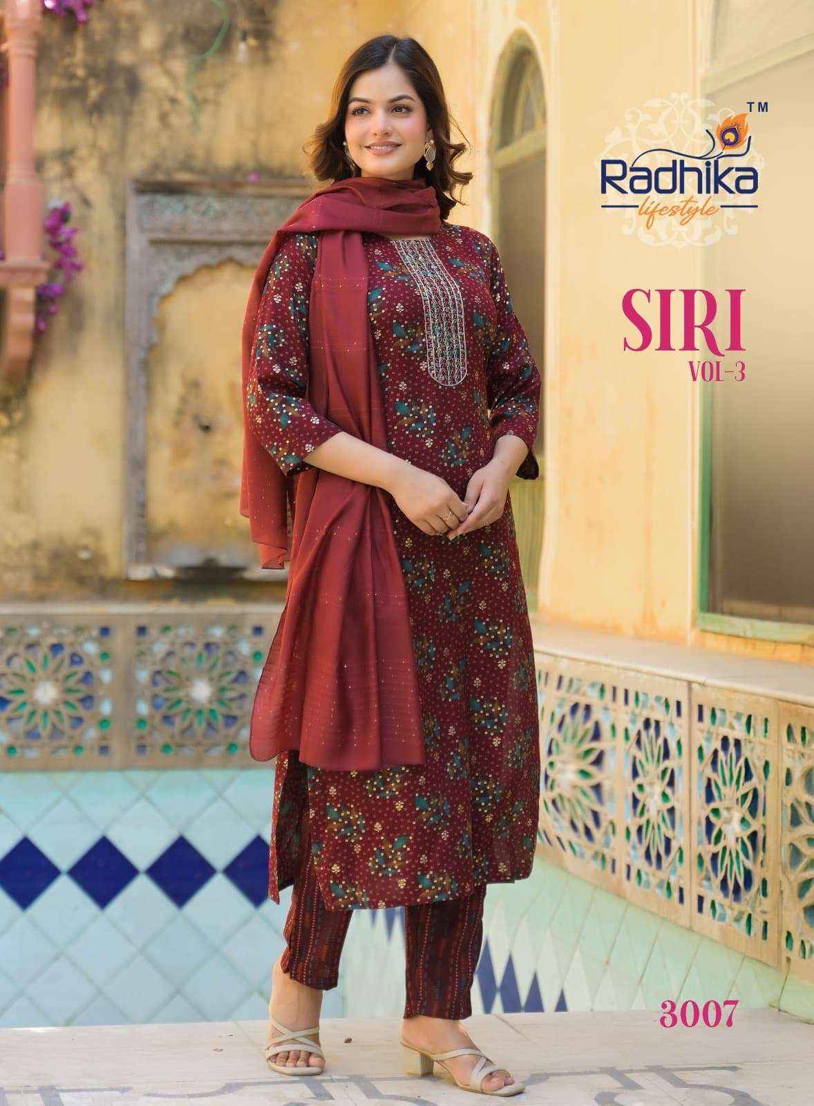 Radhika Lifestyle Siri Vol 3 Rayon Readymade Suit Wholesale Rate ( 8 Pcs Catalog )