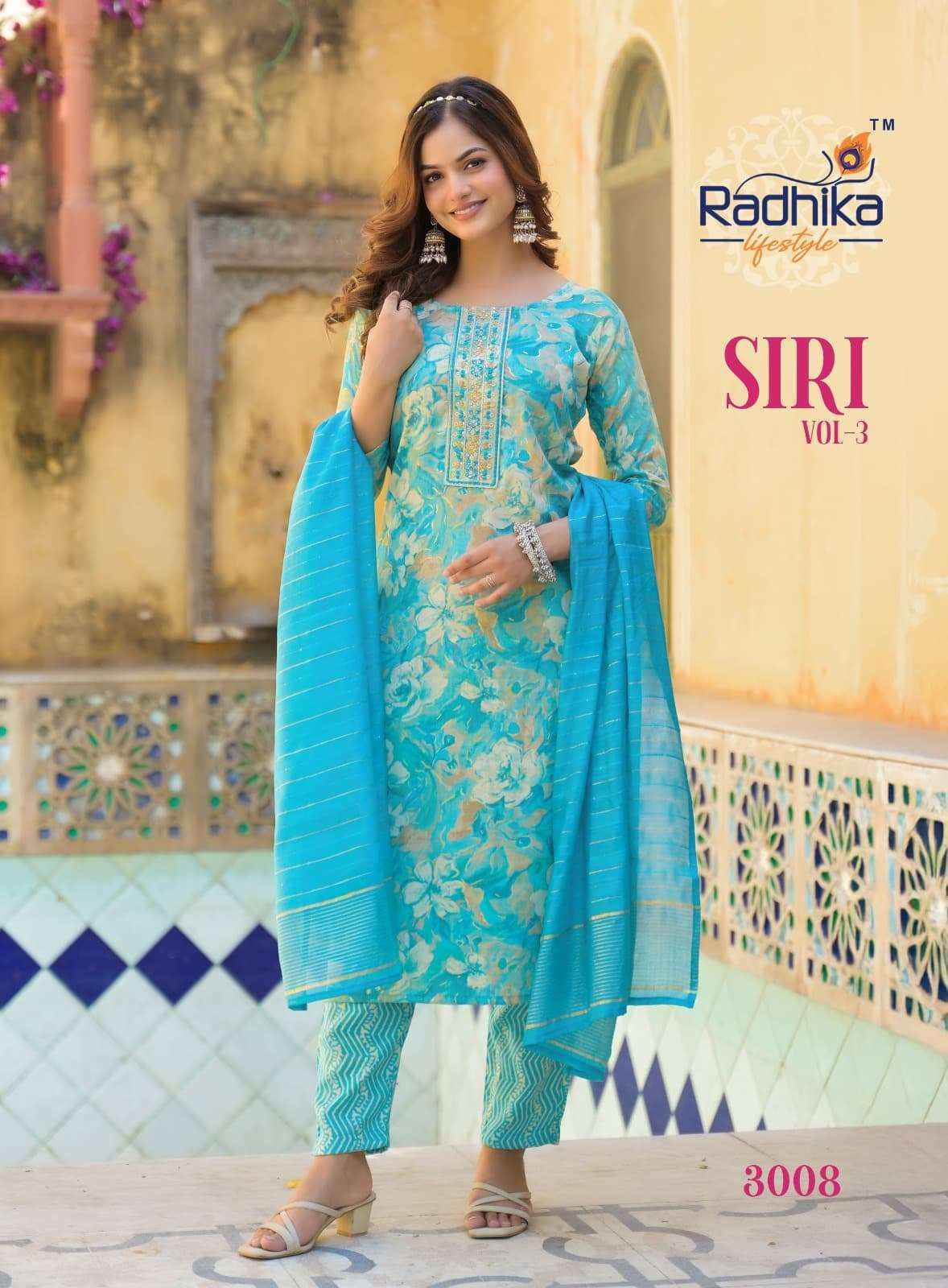 Radhika Lifestyle Siri Vol 3 Rayon Readymade Suit Wholesale Rate ( 8 Pcs Catalog )
