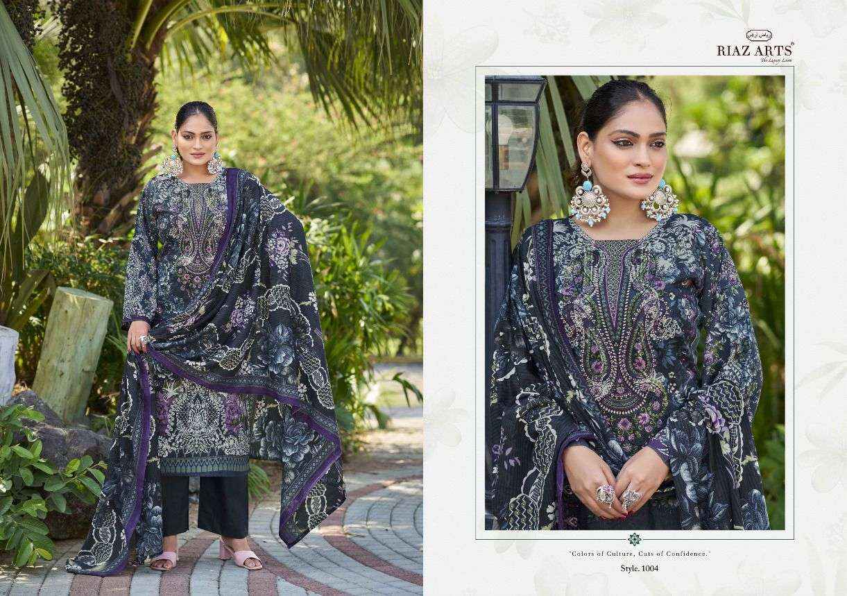 RIAZ ARTS MUSAFIR VOL 24 LAWN COTTON PRINT WITH WORK DRESS WHOLESALE RATE ( 6 PCS CATALOG )
