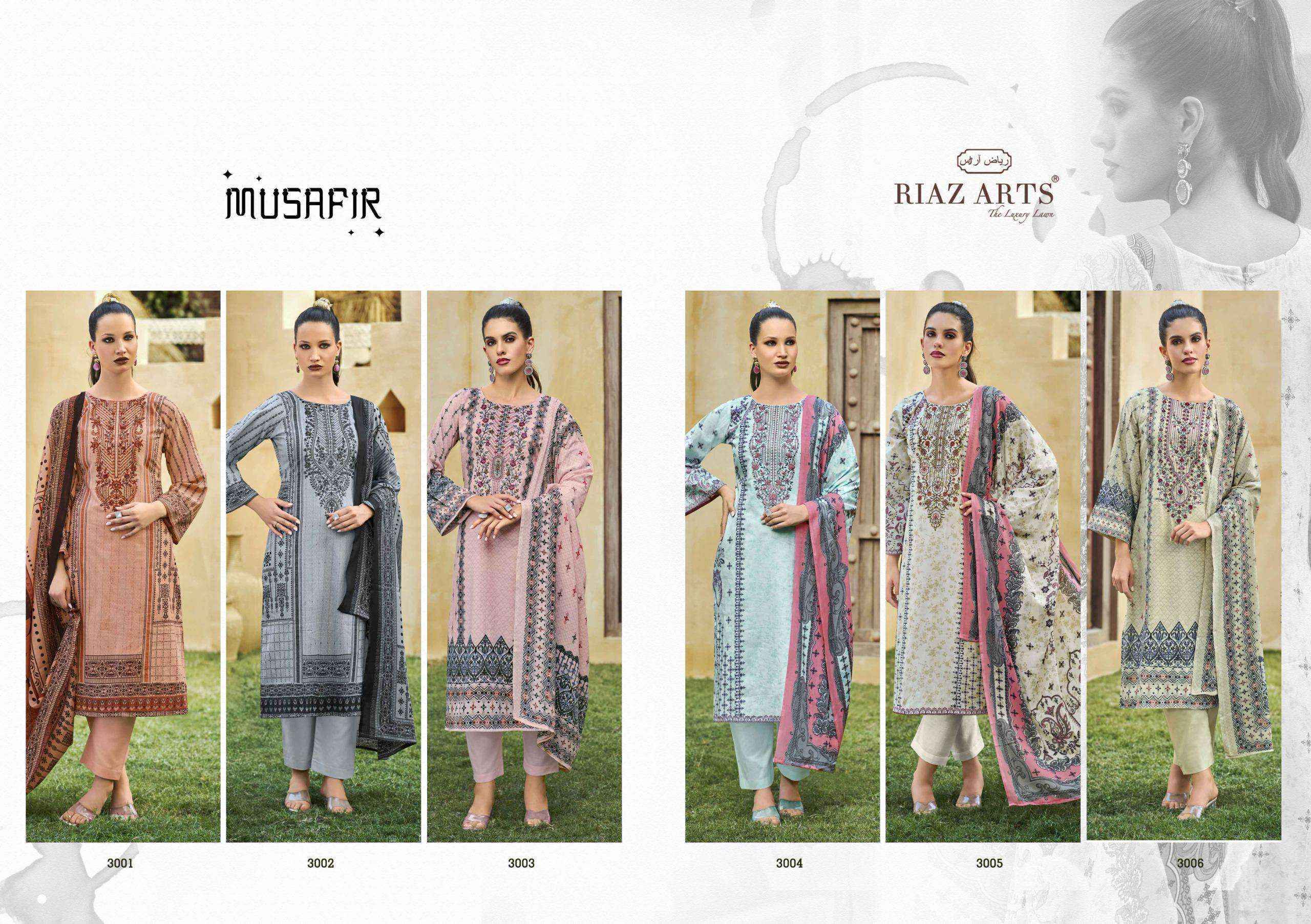 Riaz Arts Musafir Vol 25 Lawn Cotton Suits - Surat Market Wholesale ( 6 pcs Catalogue )