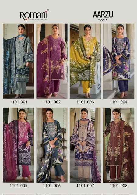 Romani Aarzu Vol 17 Cotton Dress Material - Surat Wholesale Market ( 8 pcs Catalogue )