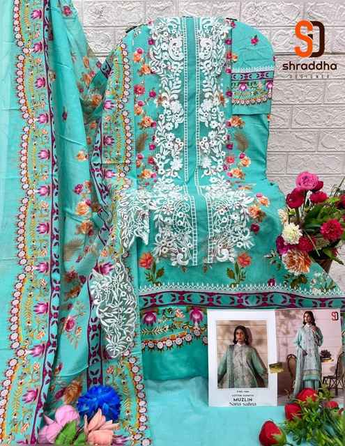 Shraddha Designer Muzlin Sana Safinaz Lawn Cotton Pakistani Suits ( 8 pcs Catalogue )