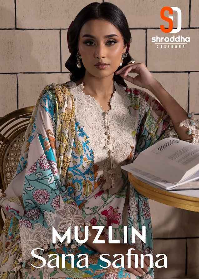 Shraddha Designer Muzlin Sana Safinaz Lawn Cotton Pakistani Suits ( 8 pcs Catalogue )