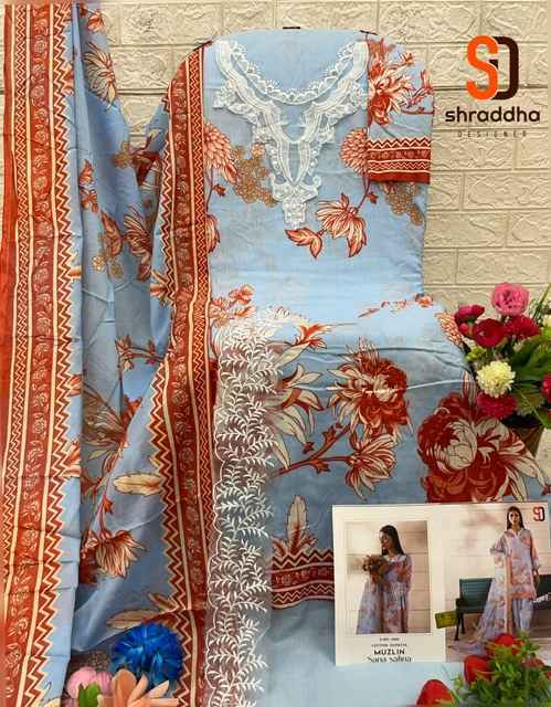Shraddha Designer Muzlin Sana Safinaz Lawn Cotton Pakistani Suits ( 8 pcs Catalogue )