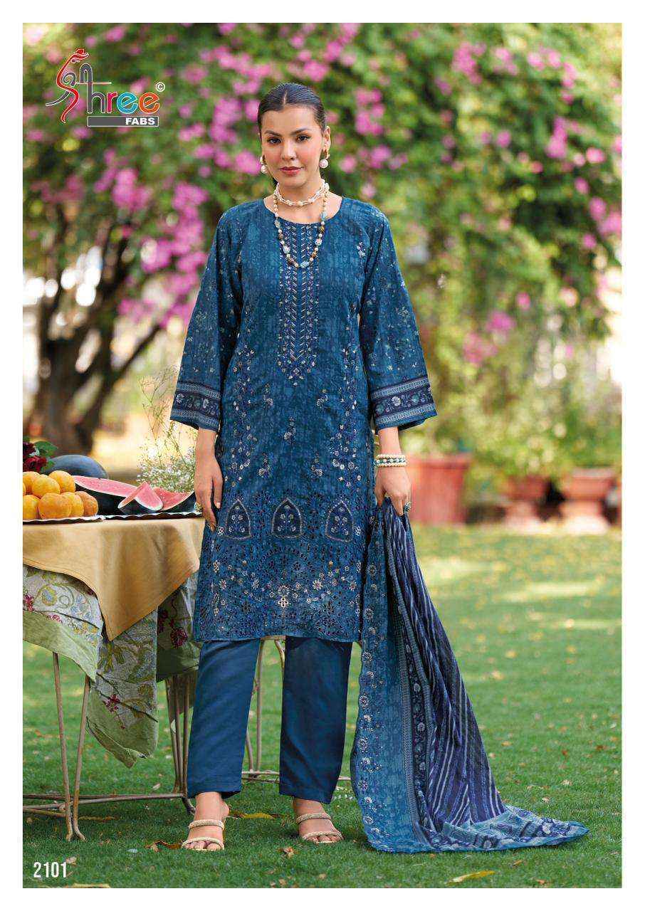 Shree Fabs Bin Saeed Lawn Collection Vol 21 Cotton Dress Material Wholesale Price ( 6 Pcs Catalog )