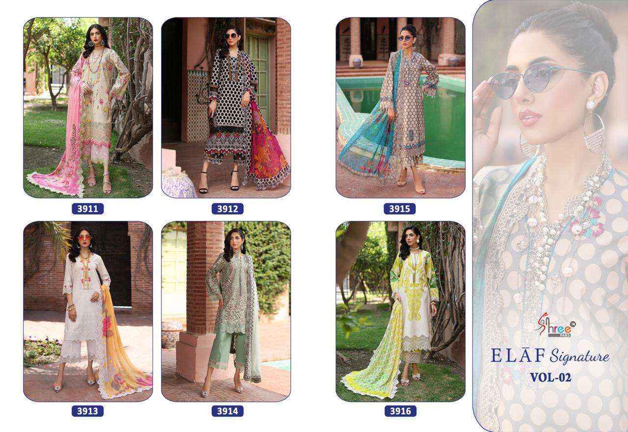Shree Fabs Elaf Signature Vol 2 Lawn Cotton Dress Material Wholesale Price ( 6 Pcs Catalog )