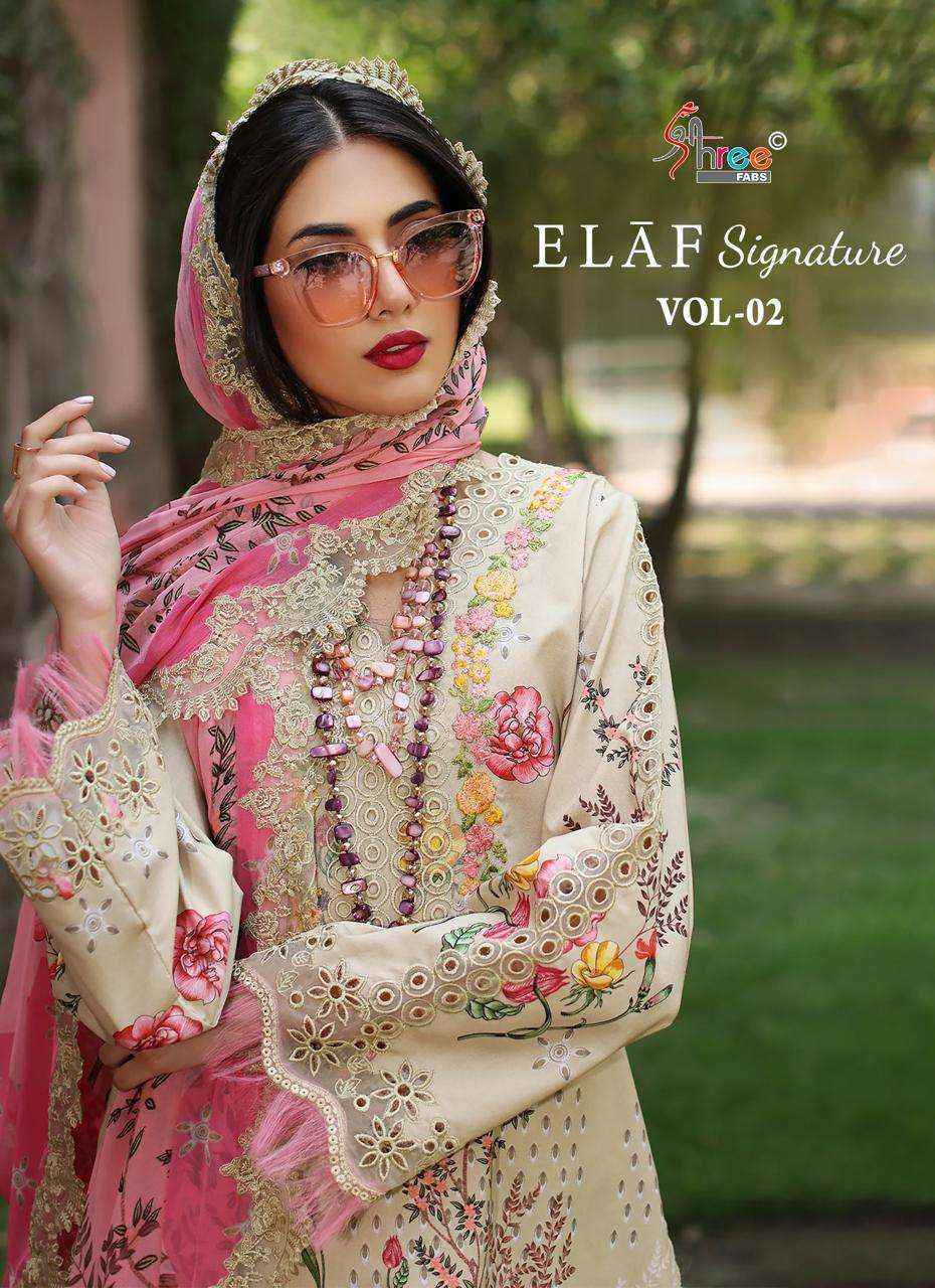 Shree Fabs Elaf Signature Vol 2 Lawn Cotton Dress Material Wholesale Price ( 6 Pcs Catalog )