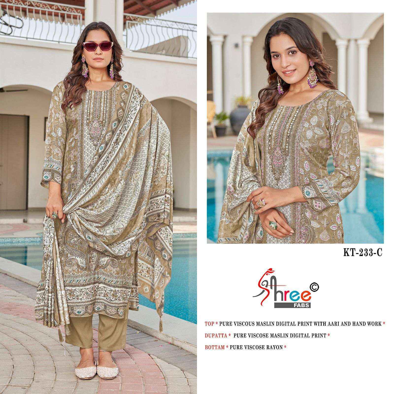 Shree Fabs Kt 233 Viscouse Dress Material Wholesale Price ( 4 Pcs Catalog )