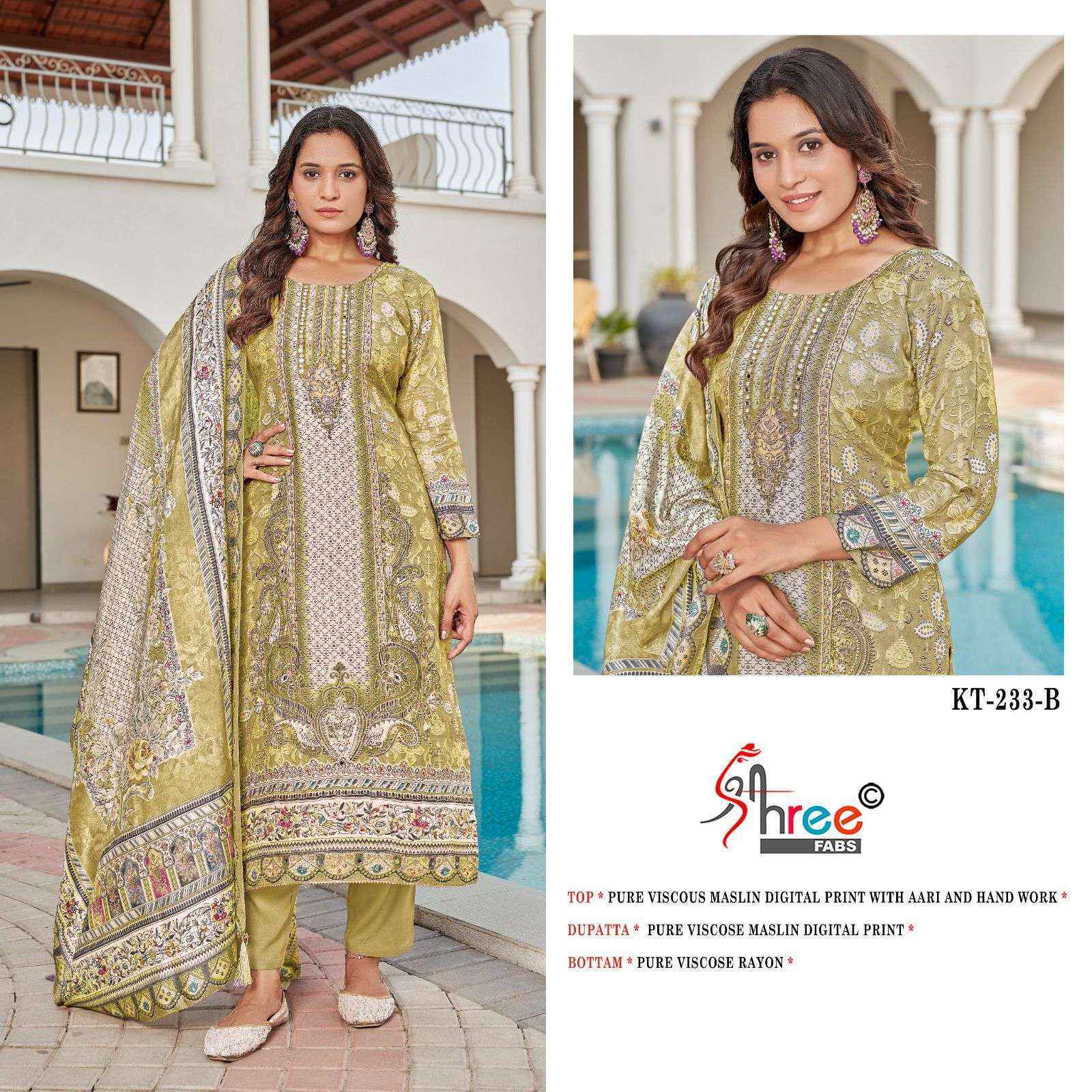 Shree Fabs Kt 233 Viscouse Dress Material Wholesale Price ( 4 Pcs Catalog )