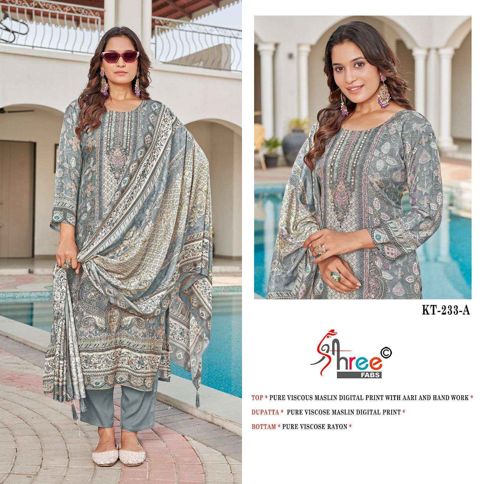 Shree Fabs Kt 233 Viscouse Dress Material Wholesale Price ( 4 Pcs Catalog )