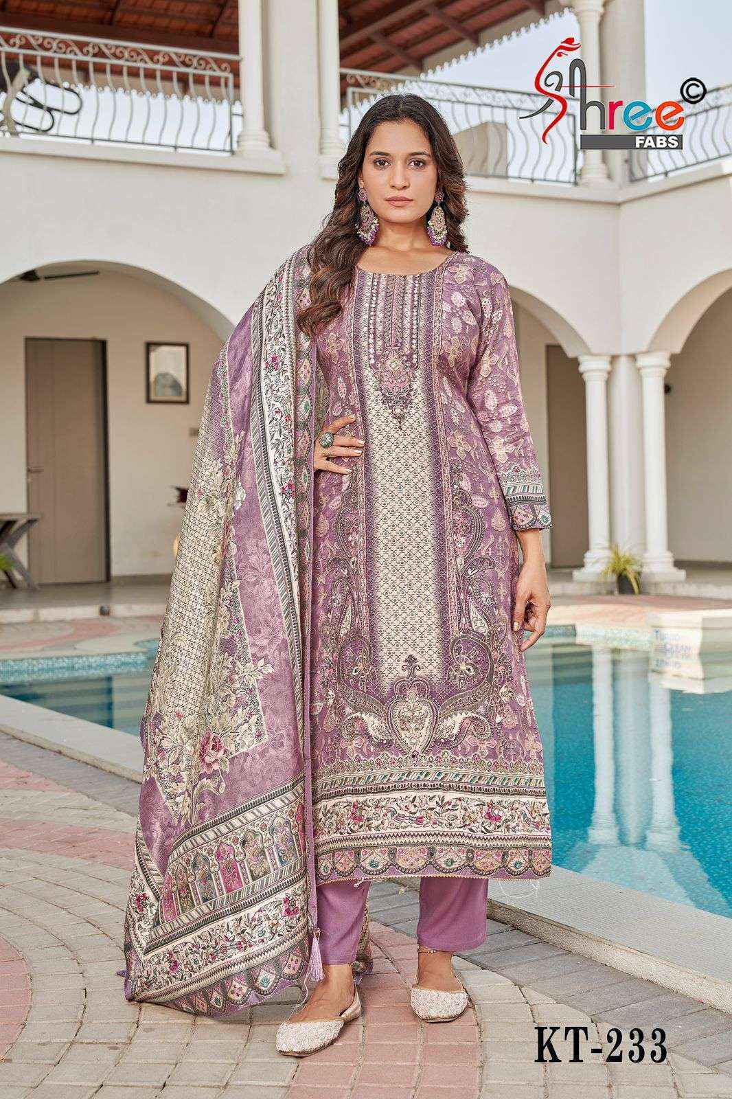 Shree Fabs Kt 233 Viscouse Dress Material Wholesale Price ( 4 Pcs Catalog )