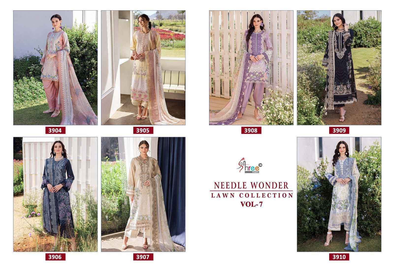 Shree Fabs Needle Wonder Lawn Collection Vol 7 Cotton Pakistani suits ( 7 pcs Catalogue )