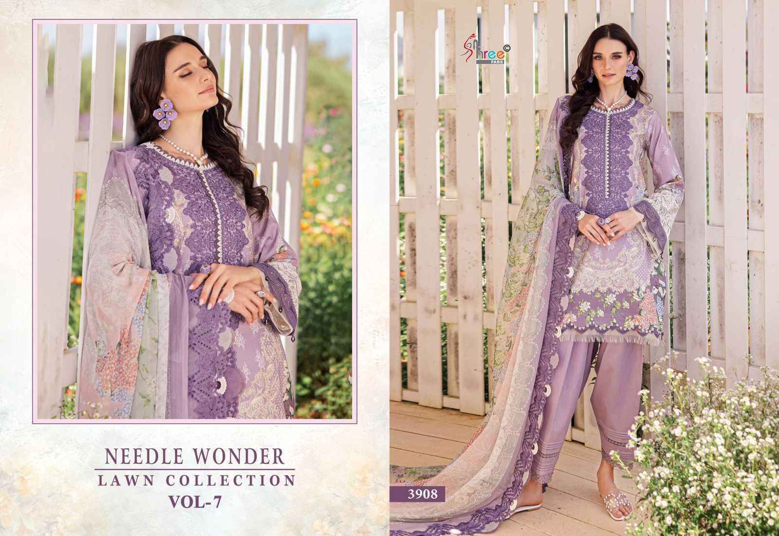 Shree Fabs Needle Wonder Lawn Collection Vol 7 Cotton Pakistani suits ( 7 pcs Catalogue )