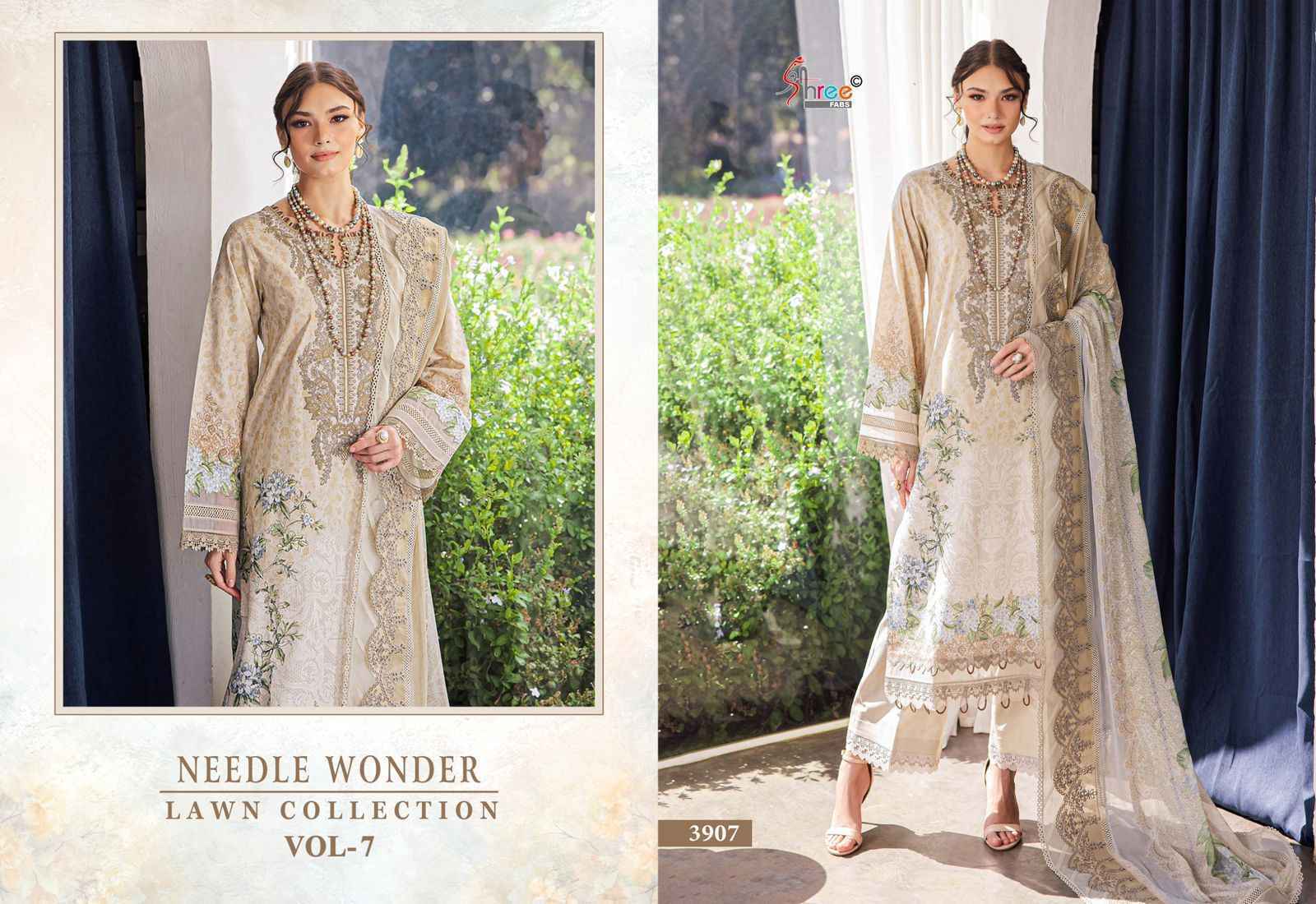 Shree Fabs Needle Wonder Lawn Collection Vol 7 Cotton Pakistani suits ( 7 pcs Catalogue )