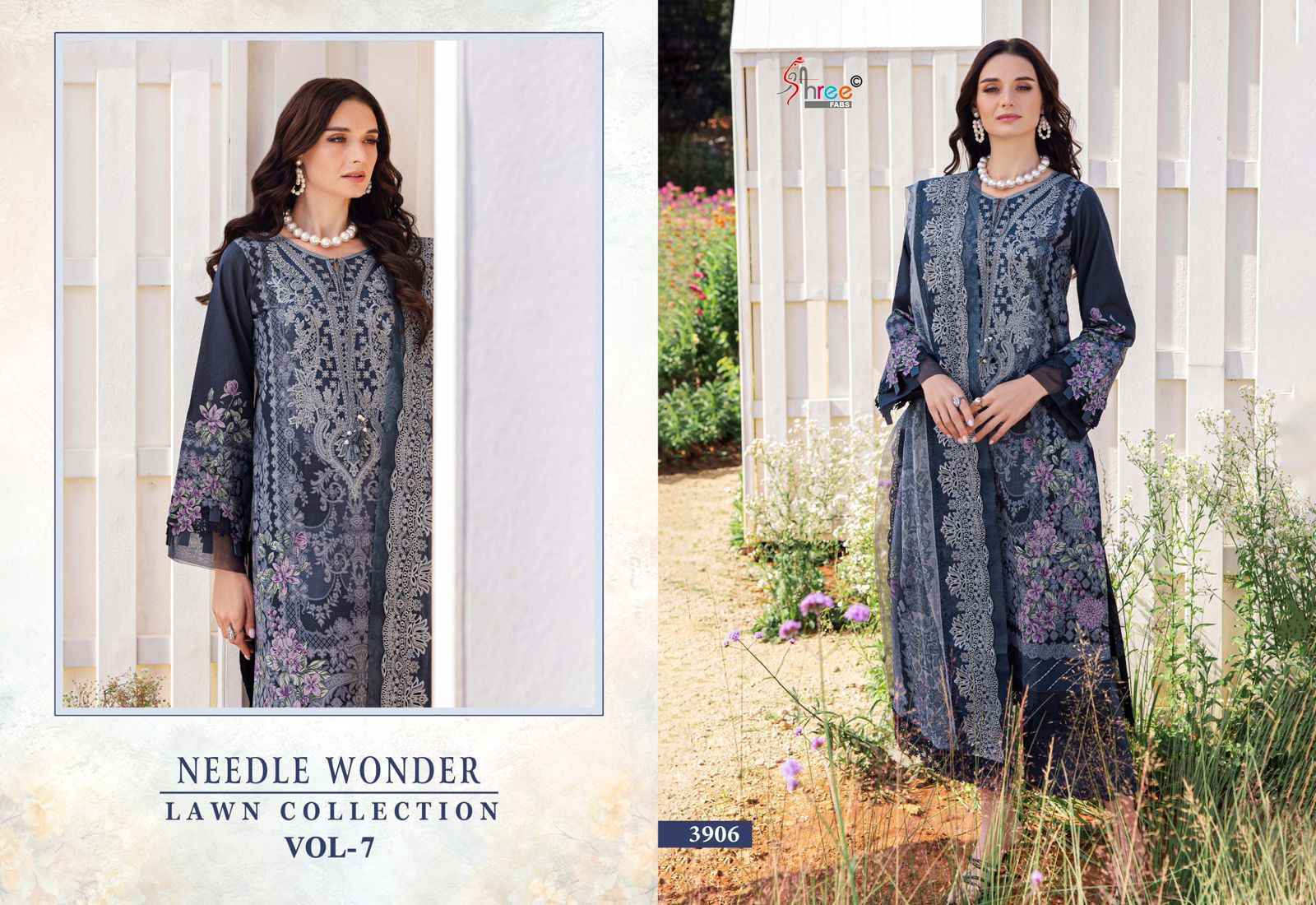Shree Fabs Needle Wonder Lawn Collection Vol 7 Cotton Pakistani suits ( 7 pcs Catalogue )