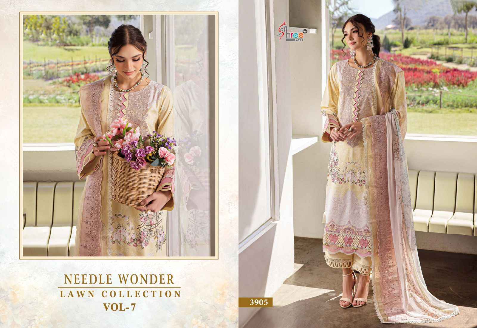 Shree Fabs Needle Wonder Lawn Collection Vol 7 Cotton Pakistani suits ( 7 pcs Catalogue )