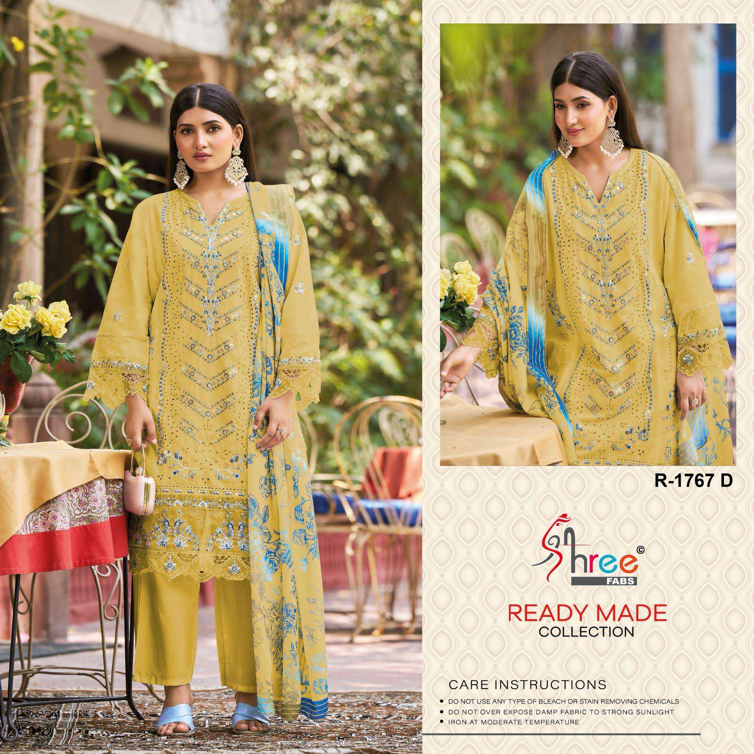 SHREE FABS R 1767 COTTON EMBROIDERED PAKISTANI SUIT WHOLESALE PRICE ( 4 PCS CATALOG )
