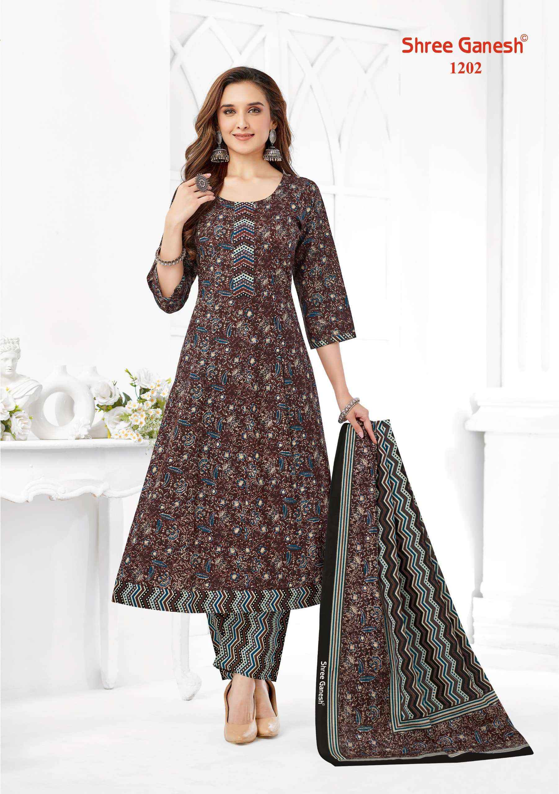 SHREE GANESH ZEENAT VOL 2 COTTON PRINT ANARKALI STYLE LADIES READYMADE SUIT WHOLESALE PRICE ( 9 PCS CATALOG )