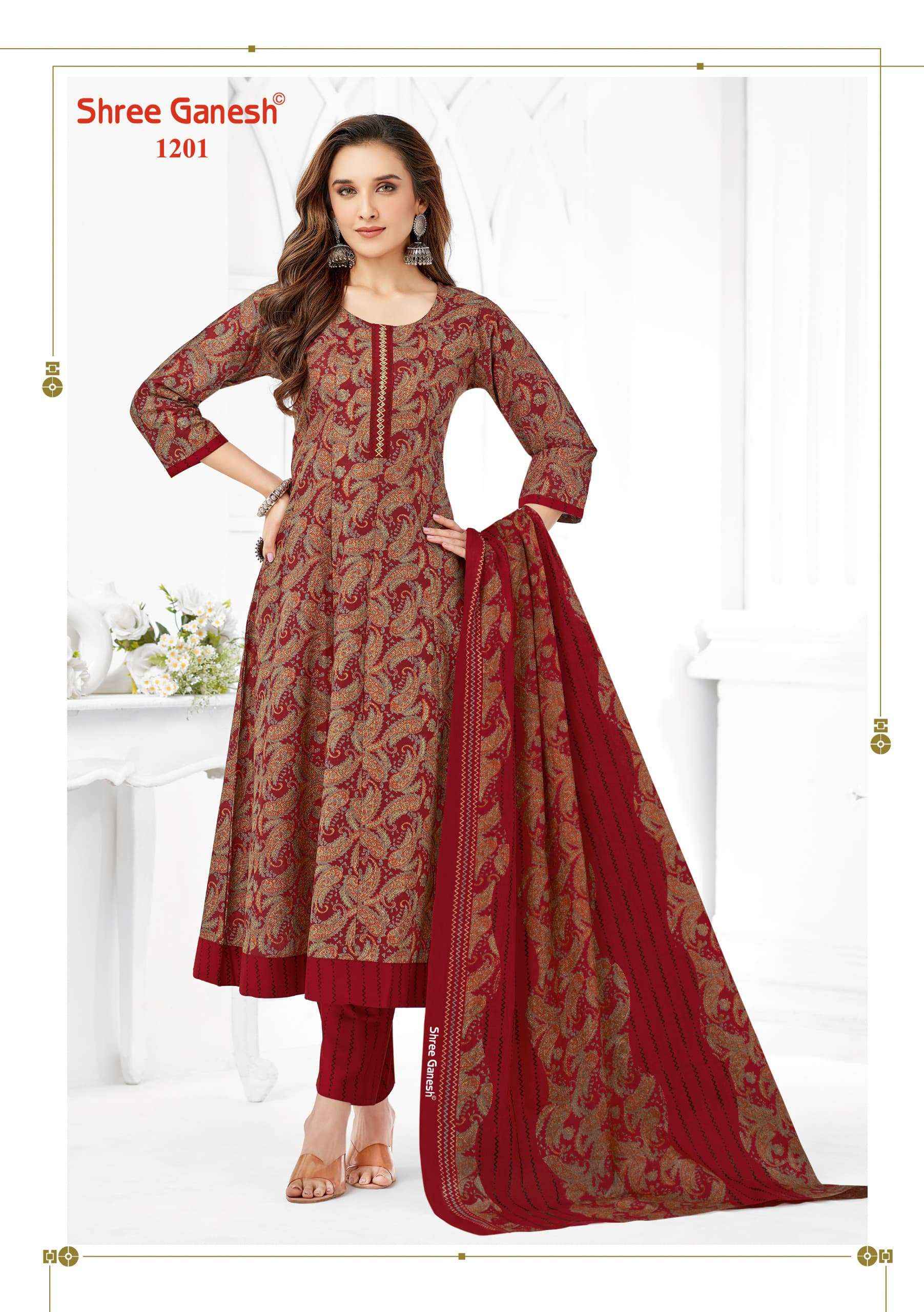 SHREE GANESH ZEENAT VOL 2 COTTON PRINT ANARKALI STYLE LADIES READYMADE SUIT WHOLESALE PRICE ( 9 PCS CATALOG )