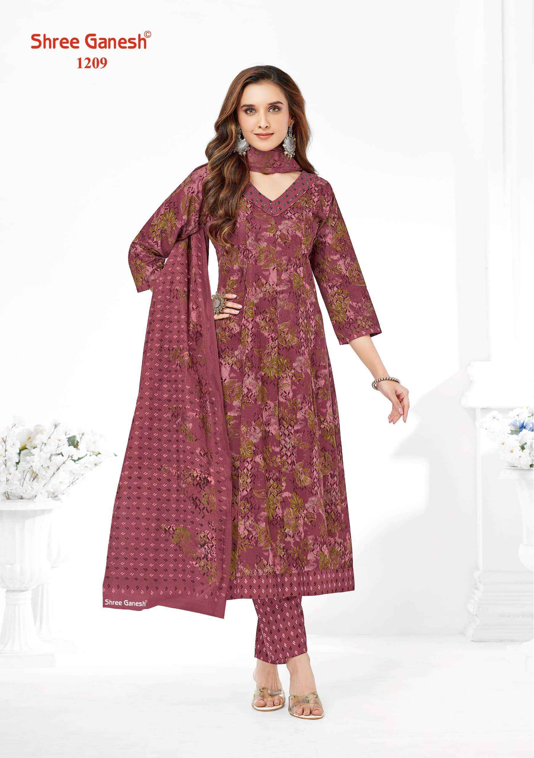 SHREE GANESH ZEENAT VOL 2 COTTON PRINT ANARKALI STYLE LADIES READYMADE SUIT WHOLESALE PRICE ( 9 PCS CATALOG )