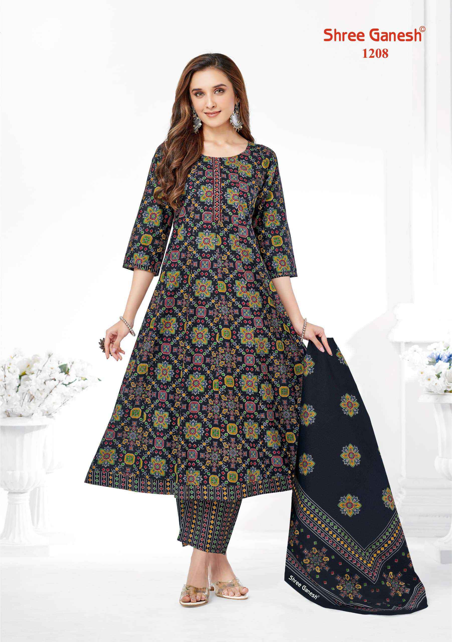 SHREE GANESH ZEENAT VOL 2 COTTON PRINT ANARKALI STYLE LADIES READYMADE SUIT WHOLESALE PRICE ( 9 PCS CATALOG )