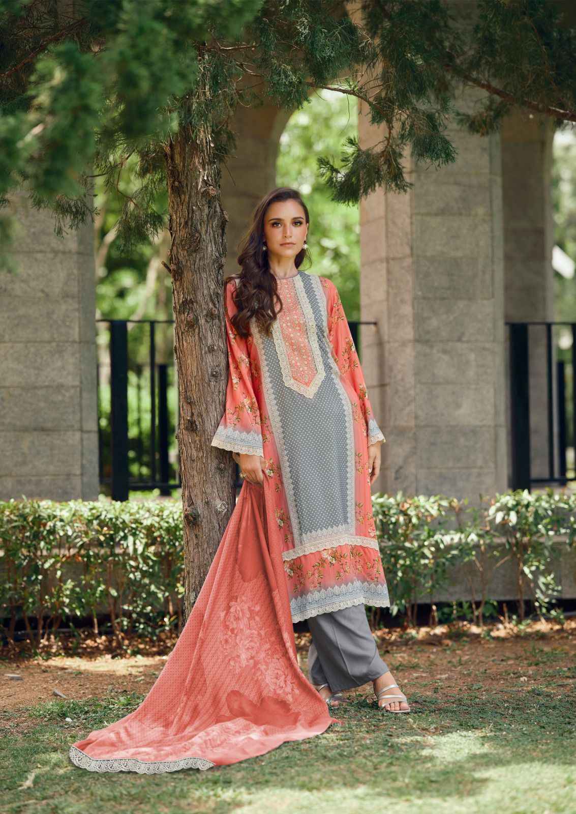 The Hermitage Shop Cross Stitch Lawn Cotton Suits Surat Online Shopping ( 6 pcs Catalogue )