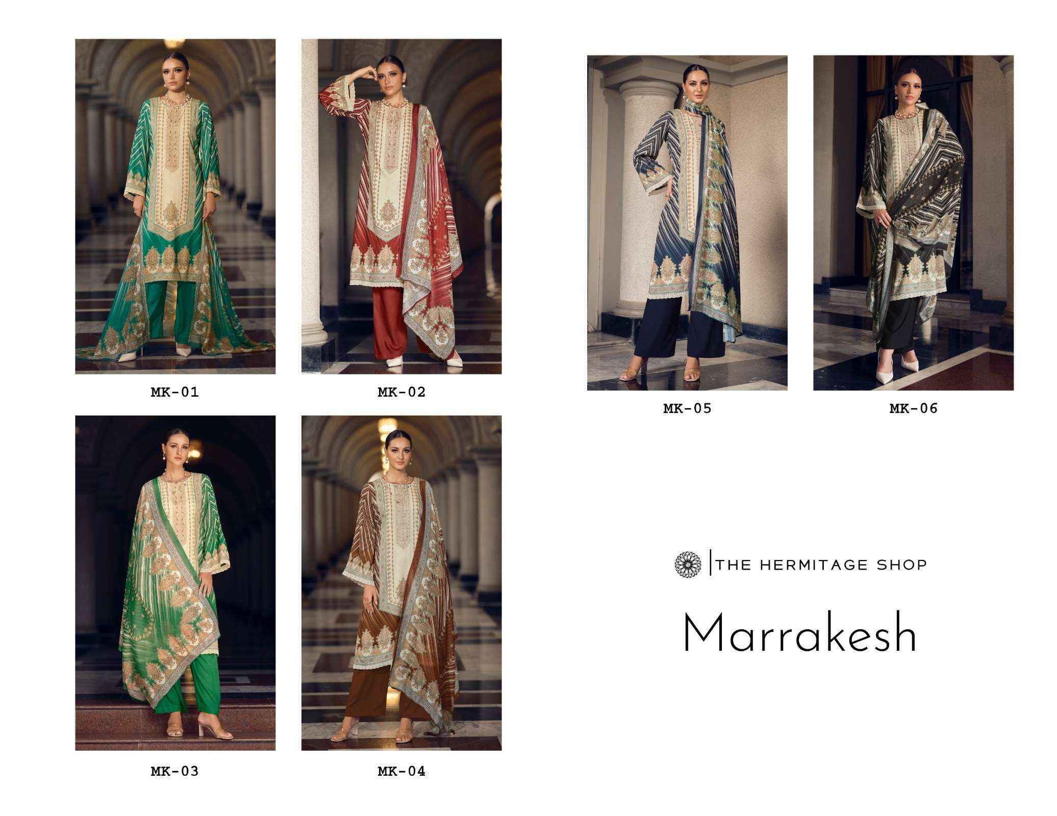 The Hermitage Shop Marrakesh Jam Satin Dress Material Wholesale Price ( 6 Pcs Catalog )