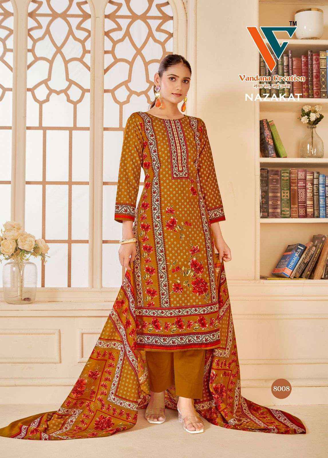 Vandana Creation Nazakat Vol 8 Cotton Dress Material Wholesale Price ( 8 Pcs Catalog )