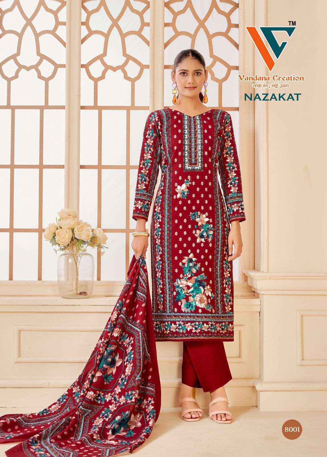 Vandana Creation Nazakat Vol 8 Cotton Dress Material Wholesale Price ( 8 Pcs Catalog )
