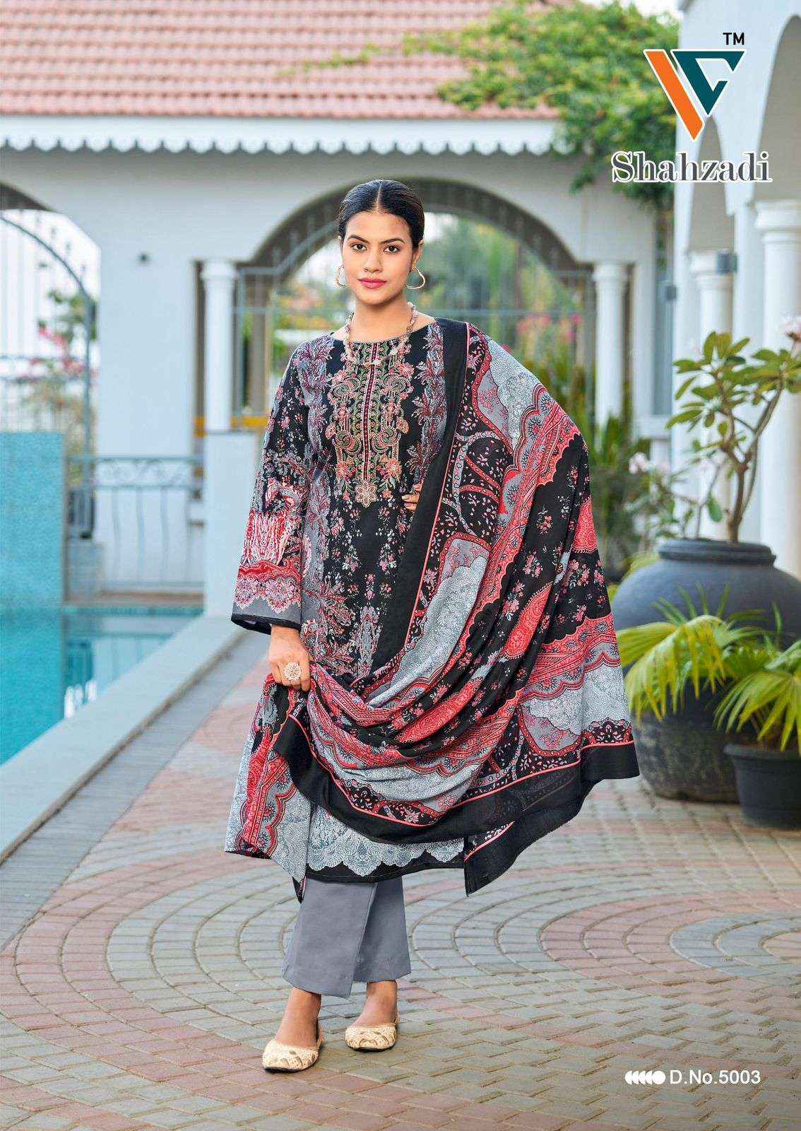 VANDANA CREATION SHAHZADI VOL 5 COTTON DIGITAL PRINT DRESS MATERIAL WHOLESALE PRICE ( 8 PCS CATALOG )