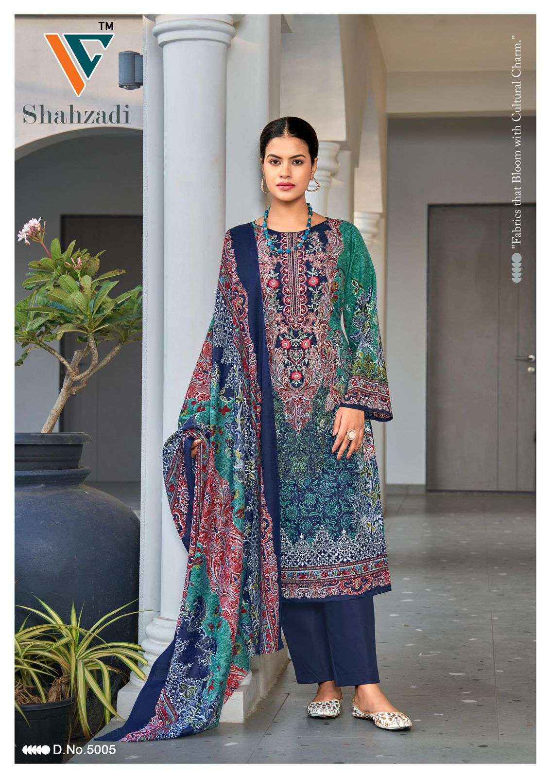 VANDANA CREATION SHAHZADI VOL 5 COTTON DIGITAL PRINT DRESS MATERIAL WHOLESALE PRICE ( 8 PCS CATALOG )