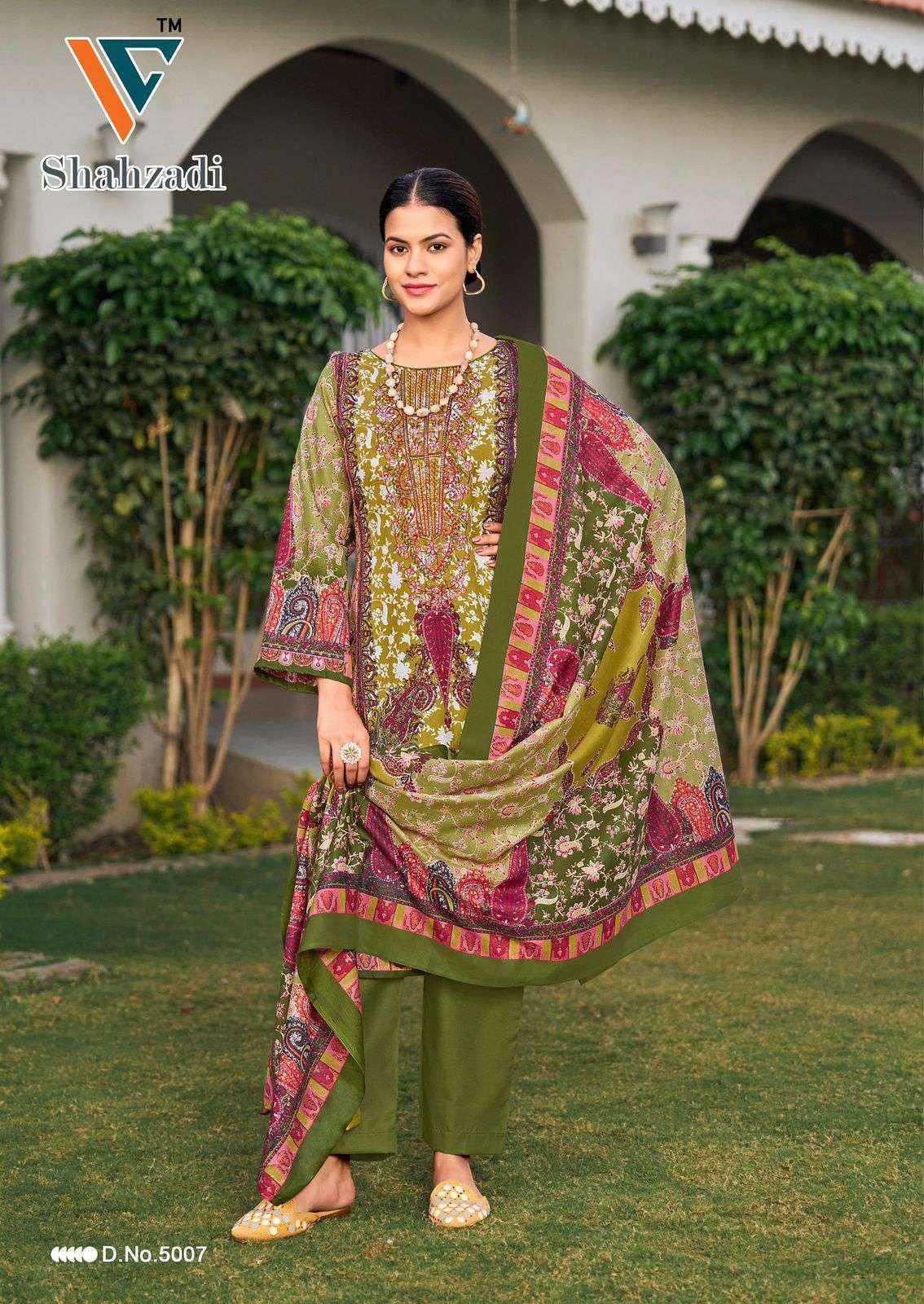 VANDANA CREATION SHAHZADI VOL 5 COTTON DIGITAL PRINT DRESS MATERIAL WHOLESALE PRICE ( 8 PCS CATALOG )