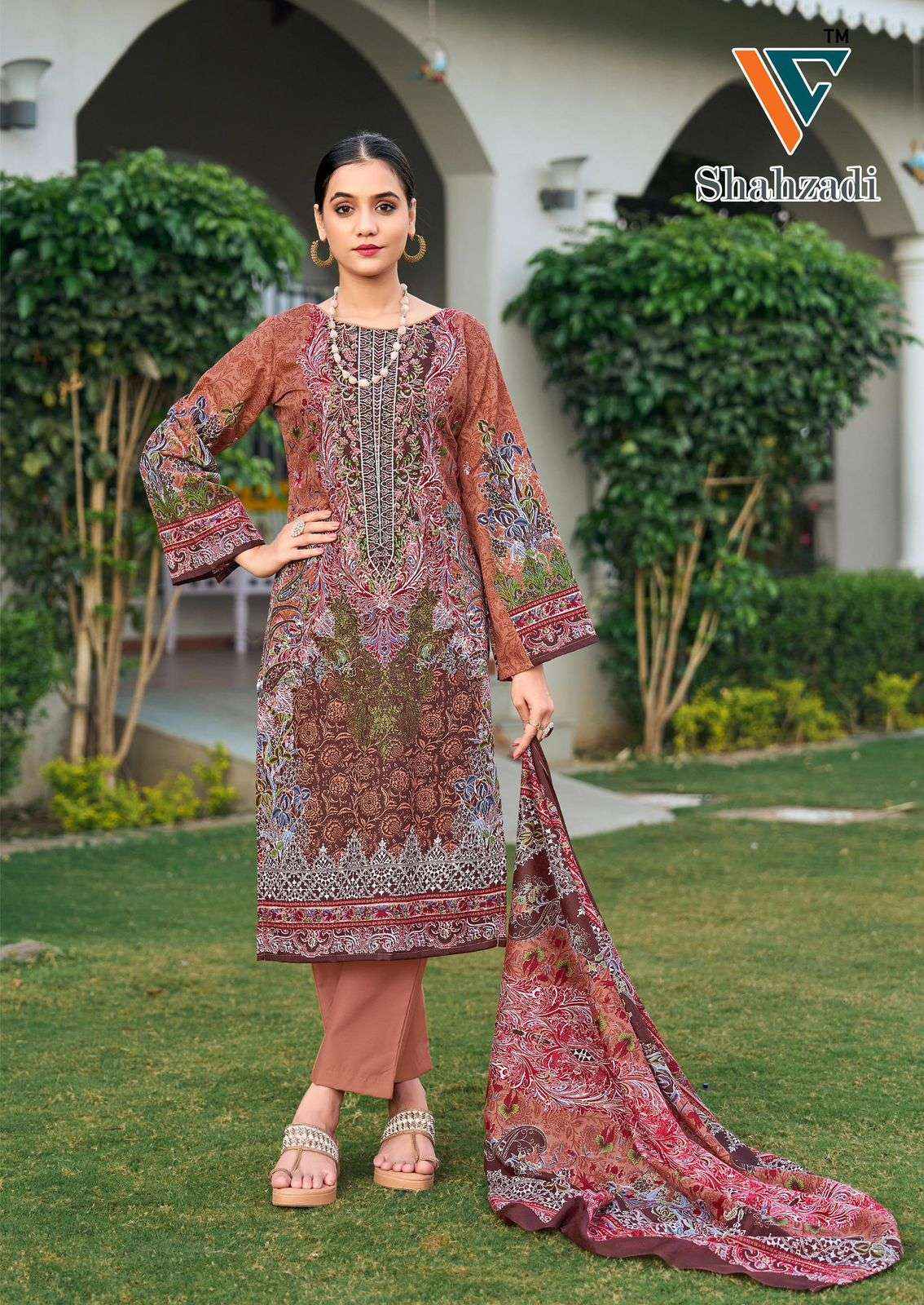 VANDANA CREATION SHAHZADI VOL 5 COTTON DIGITAL PRINT DRESS MATERIAL WHOLESALE PRICE ( 8 PCS CATALOG )