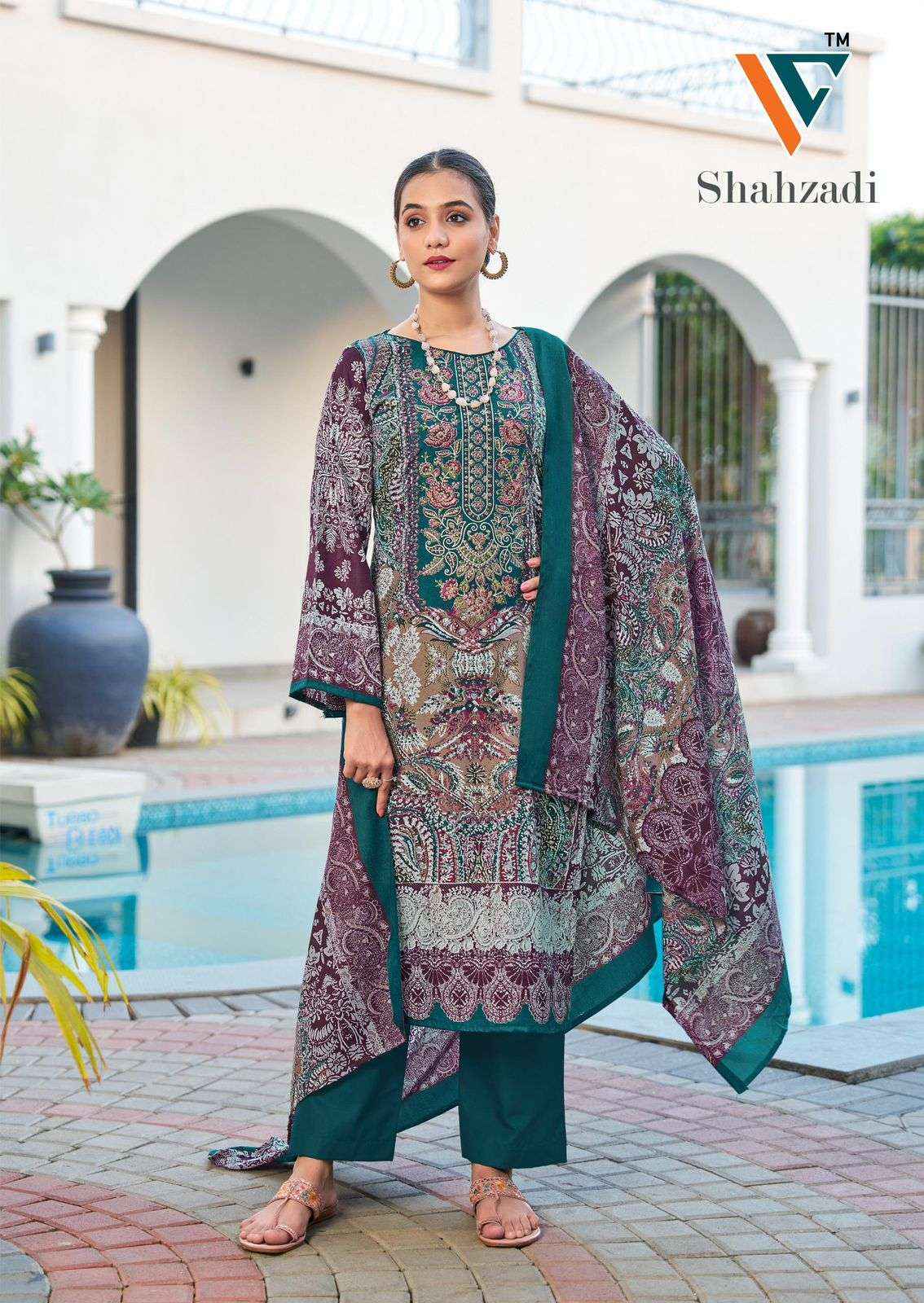 VANDANA CREATION SHAHZADI VOL 5 COTTON DIGITAL PRINT DRESS MATERIAL WHOLESALE PRICE ( 8 PCS CATALOG )