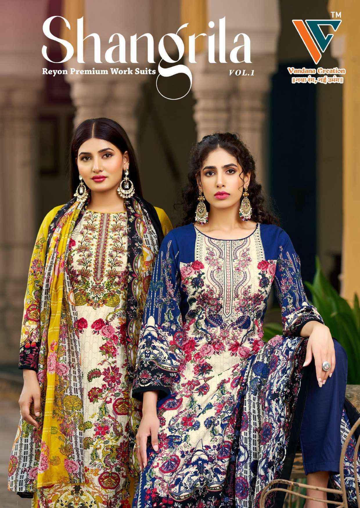 Vandana‎ Shangrila‎‎ Vol 1 Rayon Pakistani Suits - Surat Wholesale Market ( 8 pcs Catalogue )