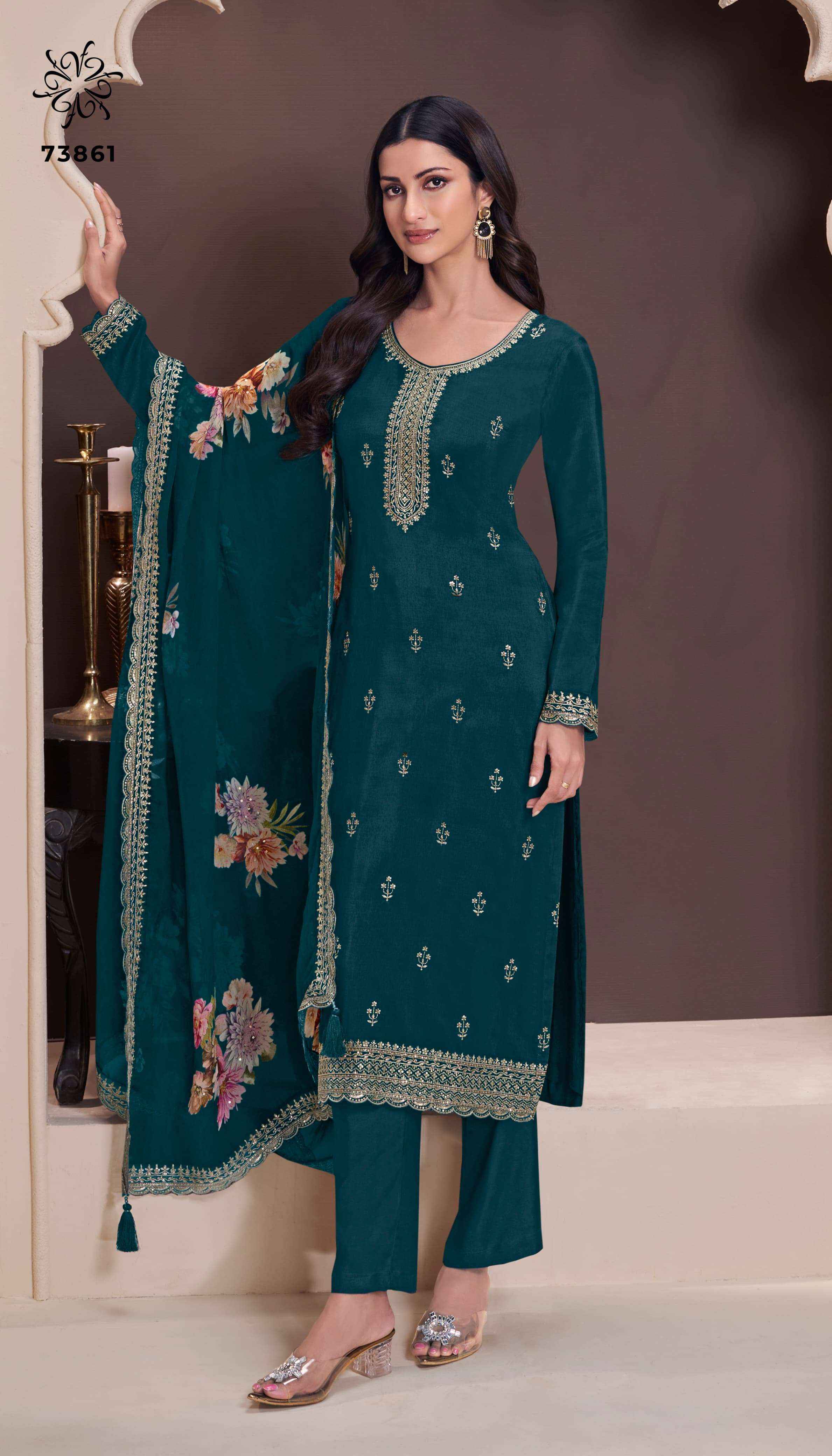 VINAY FASHION KULEESH SHIVANGI VOL 2 SILK EMBBROIDERY DESIGNER SUIT WHOLESALE PRICE ( 4 PCS CATALOG )