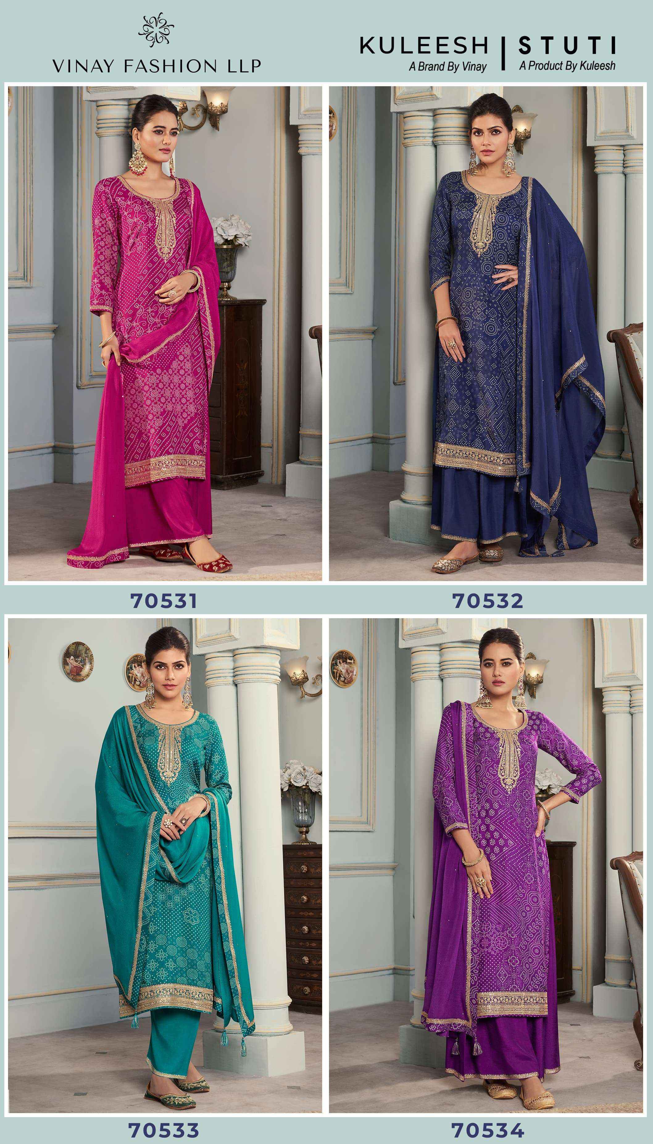 VINAY FASHION KULEESH STUTI SILK DIGITAL PRINT WITH DESIGNER SUIT WHOLESALE PRICE ( $ PCS CATALOG )