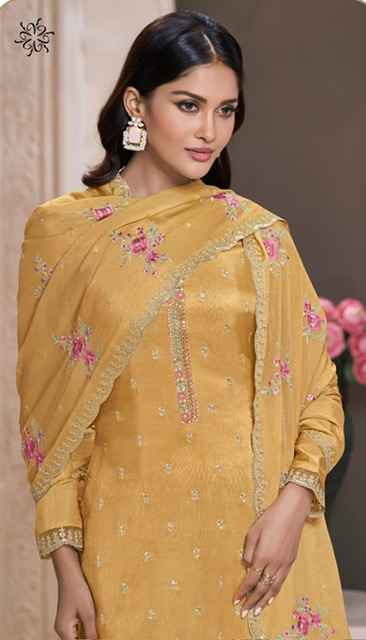 Vinay Kuleesh Zarkan Moonga Silk Dress Material Wholesale Price ( 6 Pcs Catalog )
