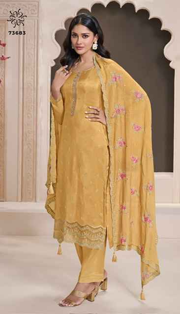 Vinay Kuleesh Zarkan Moonga Silk Dress Material Wholesale Price ( 6 Pcs Catalog )
