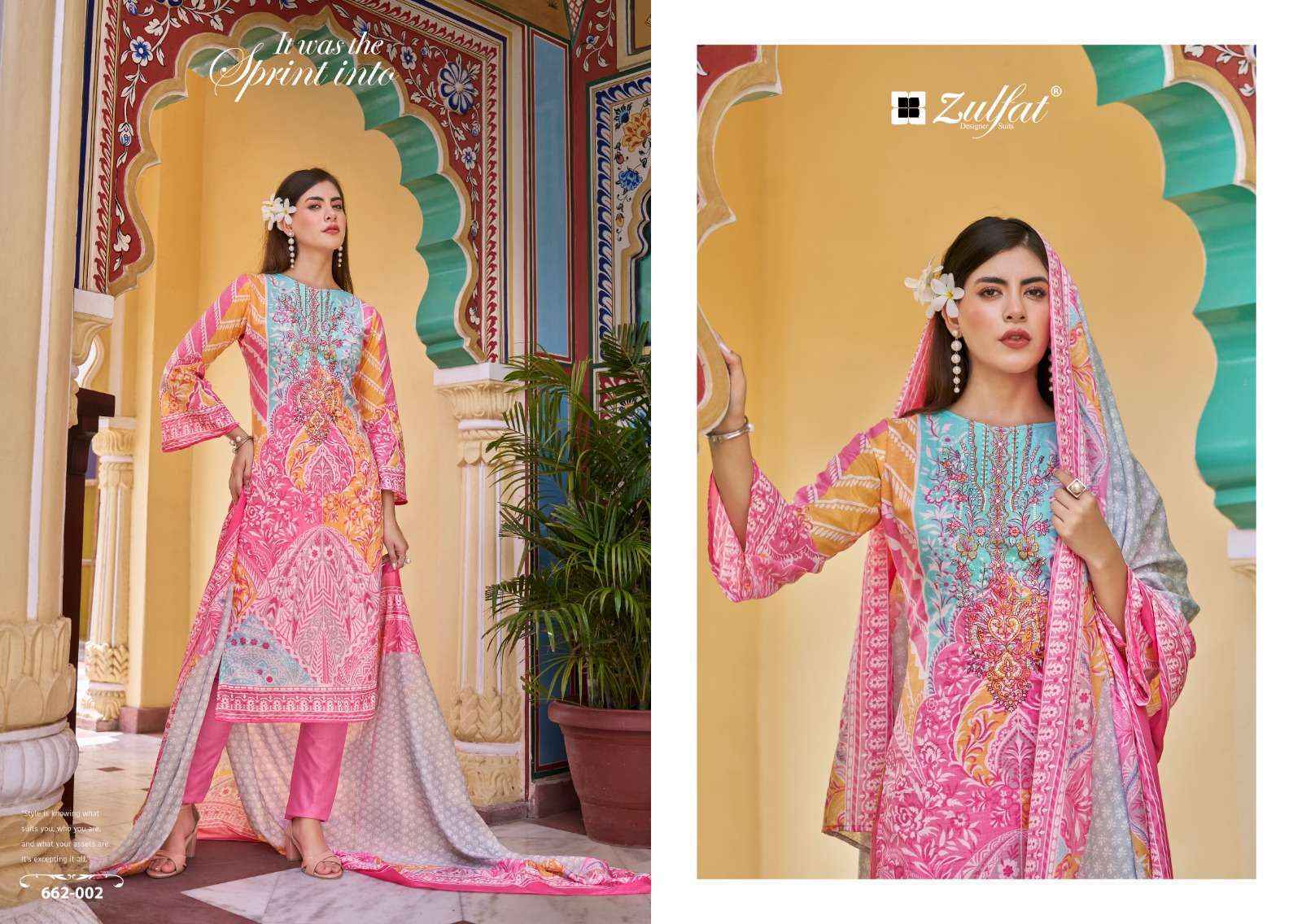 Zulfat Designer Noor Vol 3 Cotton Dress Material Pakistani Suits ( 8 pcs Catalogue )