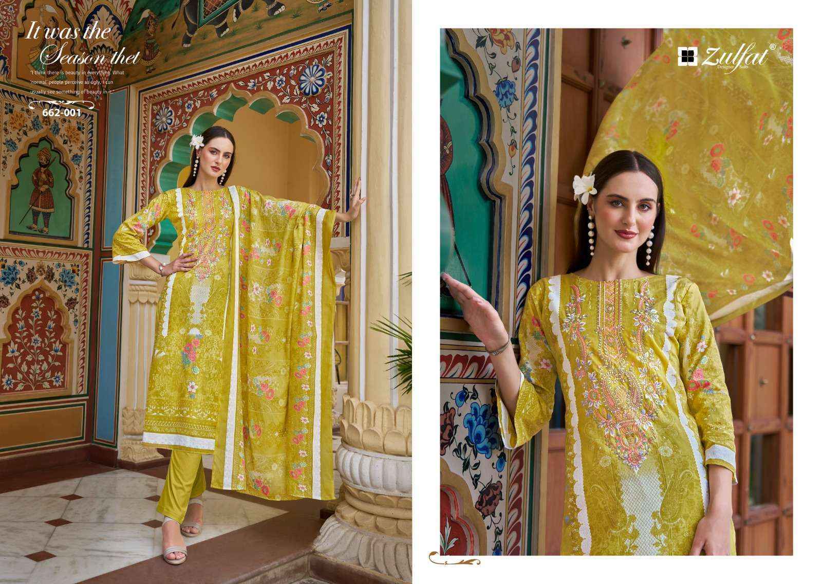 Zulfat Designer Noor Vol 3 Cotton Dress Material Pakistani Suits ( 8 pcs Catalogue )