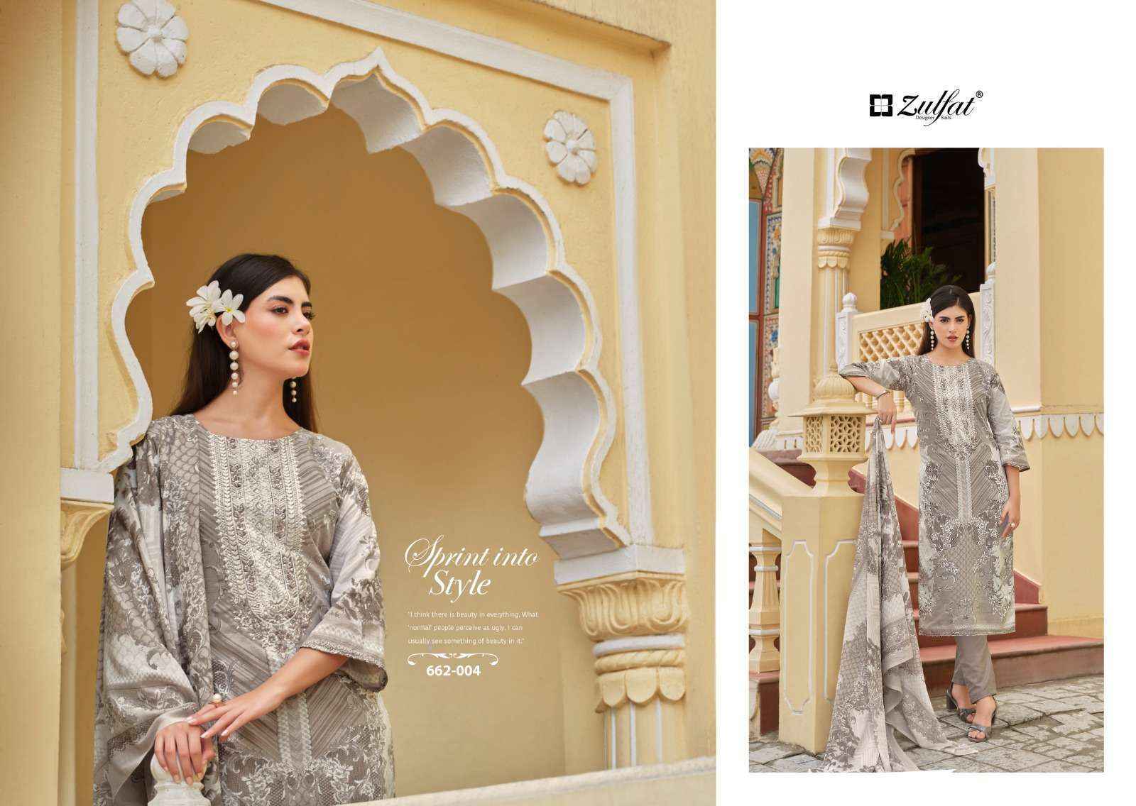 Zulfat Designer Noor Vol 3 Cotton Dress Material Pakistani Suits ( 8 pcs Catalogue )