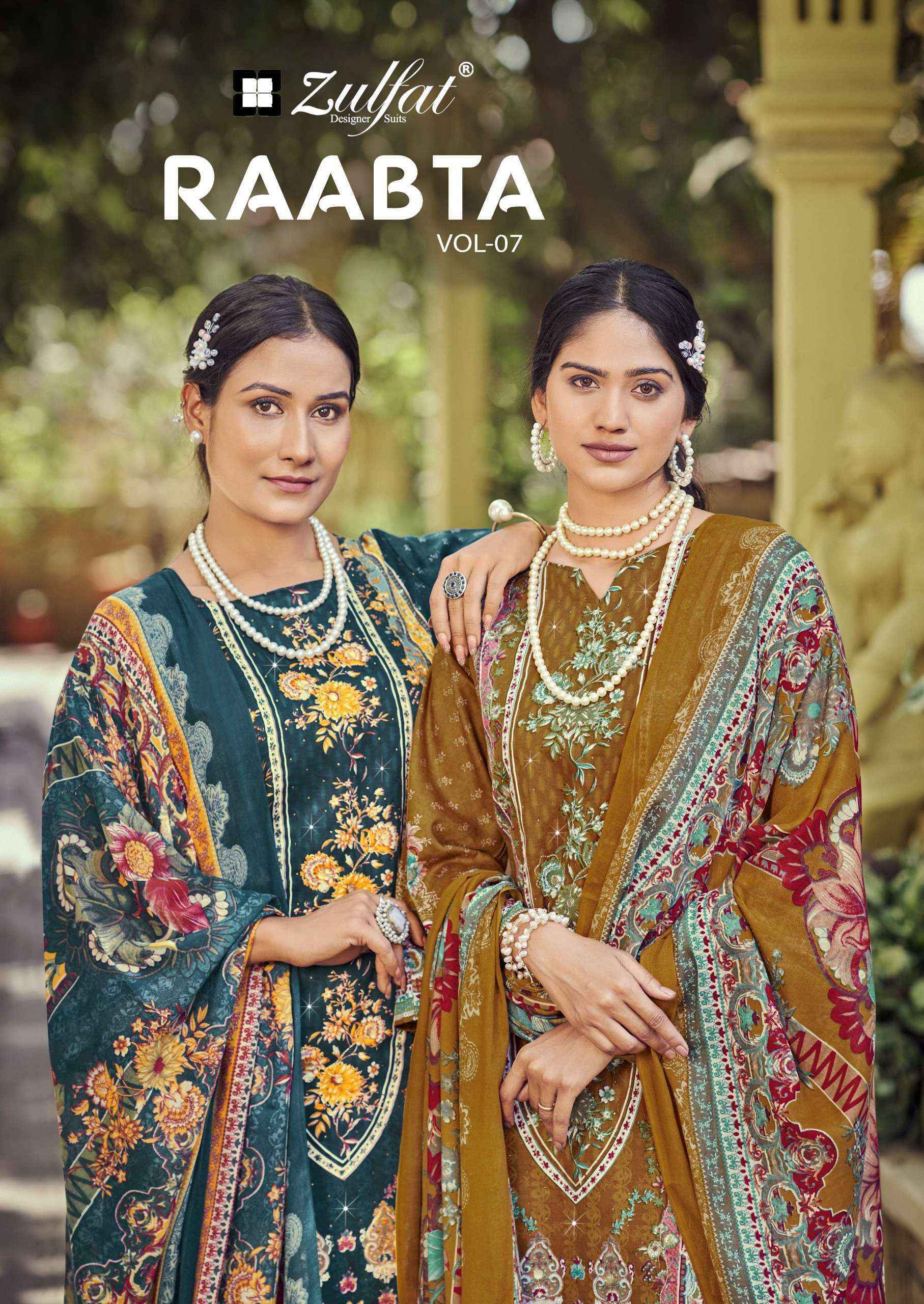 Zulfat Raabta Vol 7 Jam Cotton Dress Material Wholesale Price (  6 Pcs Catalog )