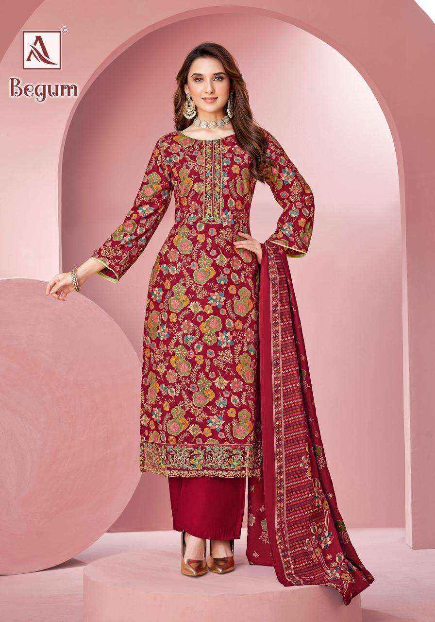 Alok Begum Viscose Rayon Dress Material Wholesale Price ( 6 Pcs Catalog )