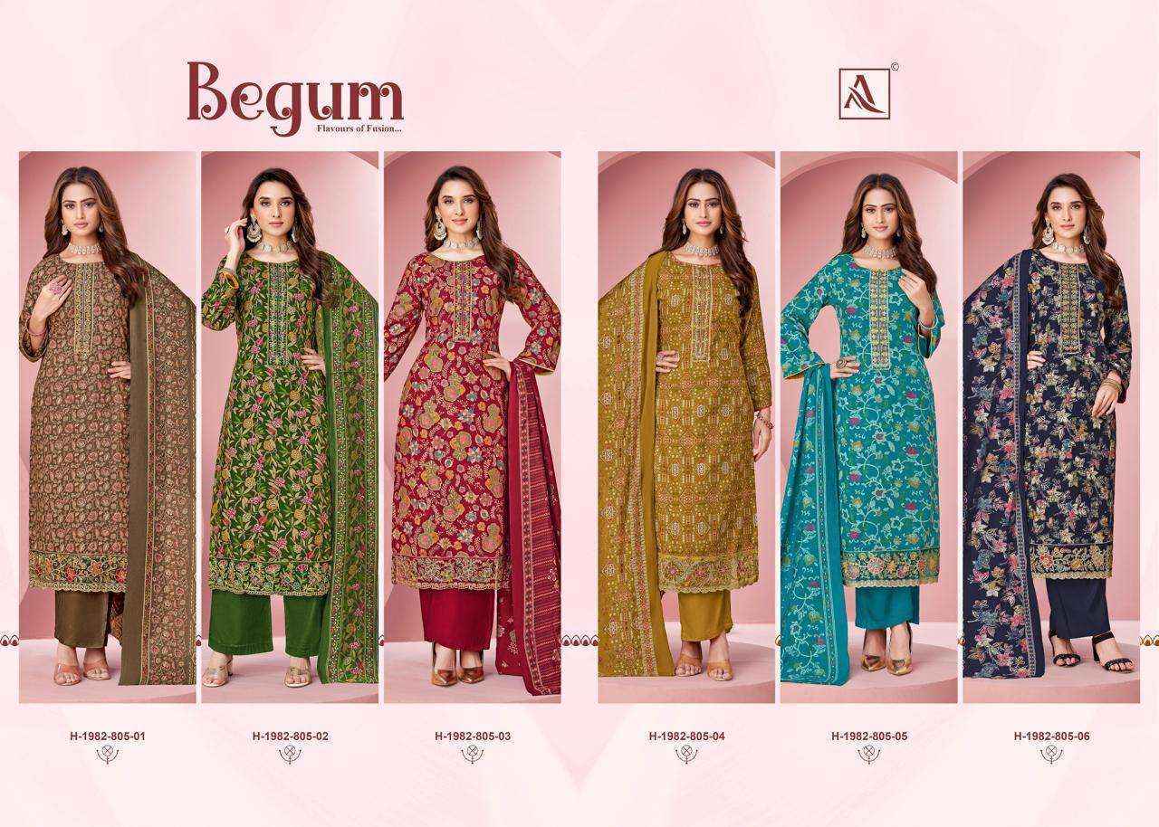 Alok Begum Viscose Rayon Dress Material Wholesale Price ( 6 Pcs Catalog )