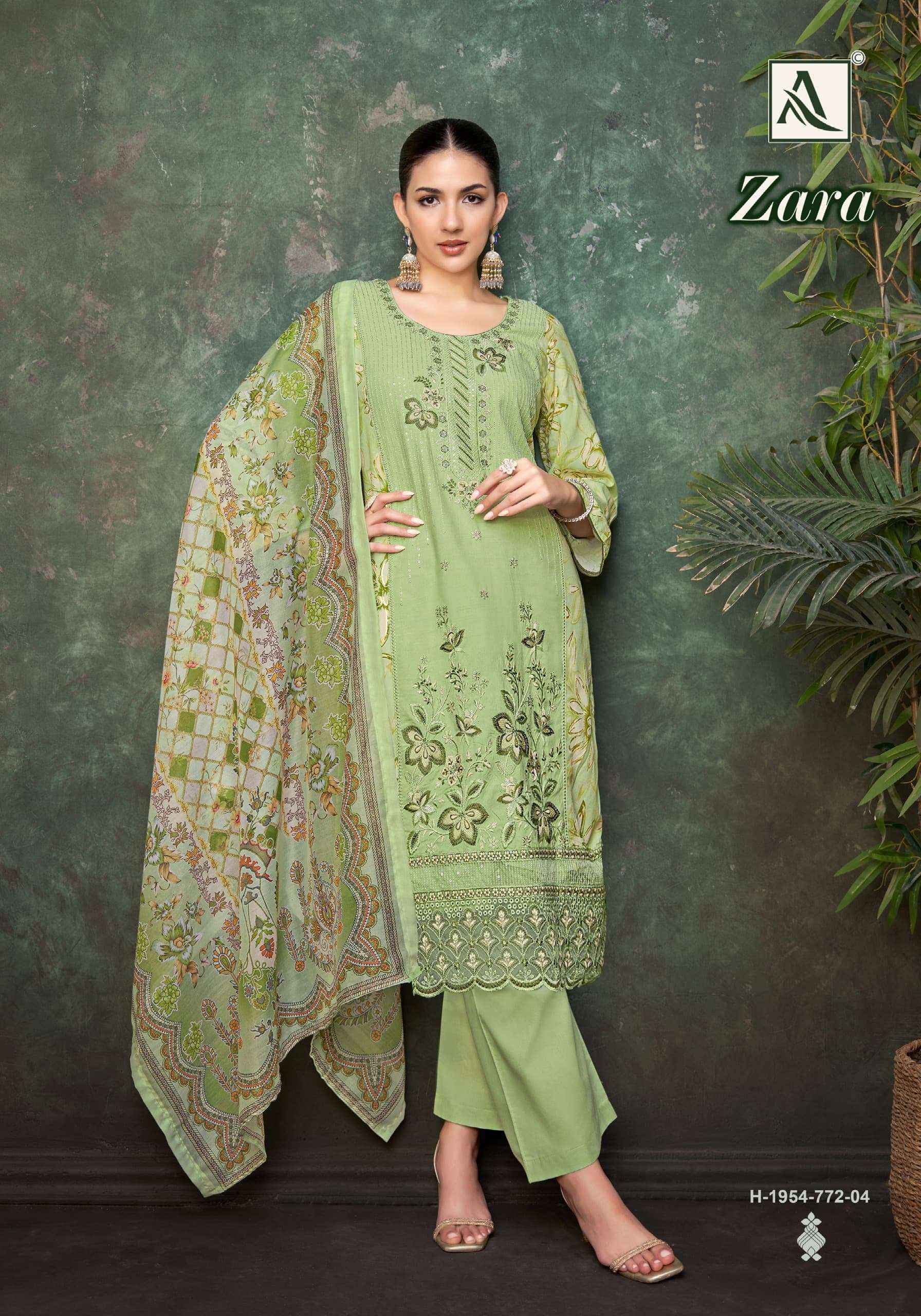 Alok Zara Viscose Dress Material Wholesale Textile Market (  4 pcs Catalogue )